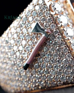 Bague Chevalière Homme en Argent 925 Plaqué Or Rose avec Diamants Blancs de Laboratoire Taille Ronde Brillante Style Hip-Hop pour Usage Quotidien - Product Image 5