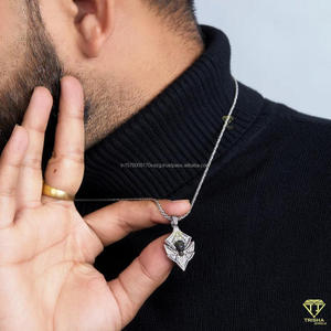 Premium Spider Shape Pendant In Sterling Silver With High Shine Stone Detailing Hip Hop Jewelry - Product Image 2