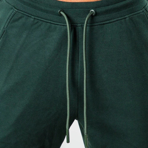 Shorts Bermuda Homme Vert Uni 100% Coton avec Cordon de Serrage à la Taille et Poches Style Décontracté Tissu Tricoté Respirant 180g - Product Image 5