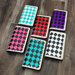 Nouveauté Portefeuille long pour homme en cuir de vachette à carreaux, vente chaude, élégant, porte-monnaie, pochette et sac à main, cadeau unisexe - Product Image 4