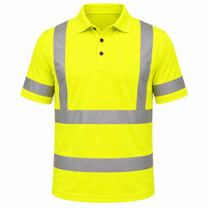 Camisa de Trabajo de Alta Visibilidad Personalizada con Cinta Reflectante, Manga Corta, Color Sólido, Camisa de Seguridad Reflectante Personalizada - Product Image 1