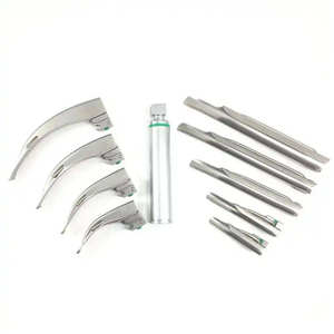 Nouvel arrivage : Set de laryngoscope à fibre optique Macintosh à usage unique, 4 lames, source d'alimentation manuelle, en acier - Product Image 6