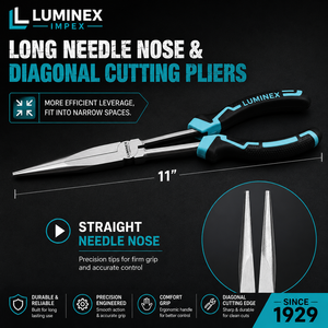 LUMINEX IMPEX LUB=113 <b>Long</b> <b>Nose</b> Stainless Steel Lightweight Jewelry Making Polishing Pliers - Product Image 3
