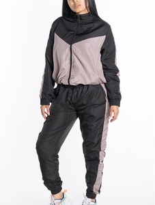Conjunto Deportivo Casual para Mujer, Chaqueta Cortavientos de 2 Piezas con Cierre y Pantalones con Cintura Elástica, Impermeable, Poliéster/Nailon - Product Image 3
