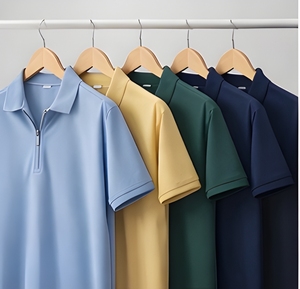 เสื้อโปโลพรีเมียม 220 GSM ผ้าปิเก้ คอซิปครึ่งตัว สำหรับผู้ชาย สไตล์สตรีทแวร์ ผ้าฝ้ายเนื้อทราย คอซิป ผลิตจำนวนมาก คุณภาพส่งออก - Product Image 4