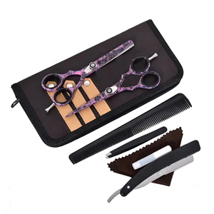 High Quality <b>Barber</b> Kit Including Thinning Scissor,Razor Edge Scissor,And Shaving Razor Professional Hairdressing Scissor <b>Set</b> - Product Image 2