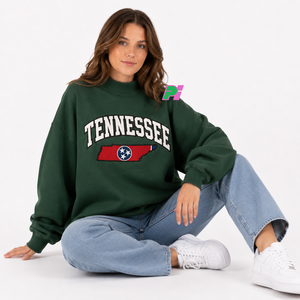 Sweat-shirt à col montant pour femme avec inscription TENNESSEE et appliqué carte, épais et lourd, idéal pour l'hiver - Product Image 5