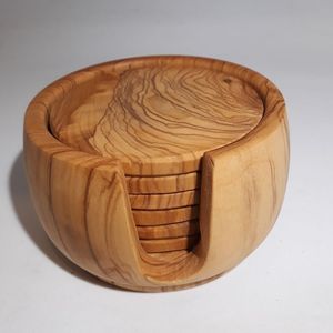Handmade Wooden Table Coaster Set with Unique Natural Wood Grain, Durable <b>Drink</b> - Product Image 3