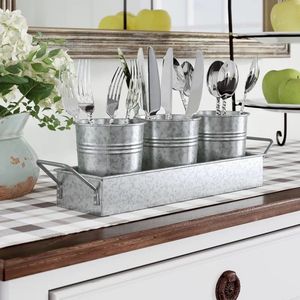 Porta Cubiertos Galvanizado de Alta Resistencia, Organizador de Utensilios Metálico Resistente para Tareas Diarias de Cocina - Product Image 6