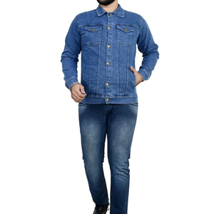 Vestes en jean à capuche personnalisées avec logo, col montant et patchwork pour marques et boutiques – Lavage vintage, mode urbaine intemporelle - Product Image 3