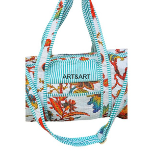 Bolsa de Viaje Acolchada de Algodón Hecha a Mano, Bolsa de Deporte de Lujo para Fin de Semana, Plegable, Ligera, con Cierre Seguro, Duradera, Multiusos - Product Image 5