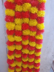 Guirlandes de fleurs de marigold artificielles réalistes faites à la main, colorées et festives pour Pooja, mariage, nouvel an, Diwali, Noël - Product Image 5