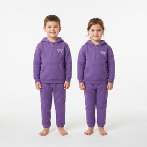 Conjunto Deportivo de Moda para Niños, Sudadera con Media Cremallera y Pantalones Jogger, Ropa Casual de Dos Piezas con Capucha para Niños - Product Image 1