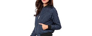 <b>Women</b> Bomber <b>Jacket</b> Wholesale <b>Lightweight</b> Nylon Zip Up Ribbed Cuff Casual Outerwear Relaxed Fit Fashion <b>Jacket</b> Daily - Product Image 5