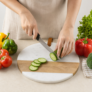 Tabla de cortar de mármol para verduras, tabla de cortar para cocina, restaurante, bloques para cortar pollo, bandeja para servir pizza - Product Image 1