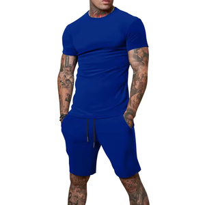 Ensemble deux pièces de haute qualité, personnalisé, unisexe, léger, à manches courtes, décontracté, coupe classique, short de plage, streetwear d'été - Product Image 2