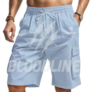 BLOODLINE Men's <b>White</b> <b>Cargo</b> Bermuda Shorts Mid Waist Elastic Waist Quick Dry Casual Style Pockets Camouflage Pattern PU Material - Product Image 4