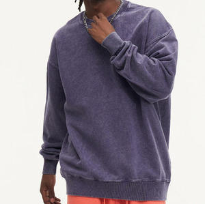 Hoodie en coton vintage délavé sur mesure pour fabricants de vêtements, coupe ample, 120 g/m², brodé, taille XL, uni, doublé pour l'hiver - Product Image 2