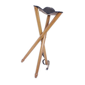 Lightweight Folding Leather <b>Walking</b> Seat <b>Stick</b> Portable Tripod Chair for Hunting Fishing Hiking Golf and Spectator Outdoor - Product Image 1