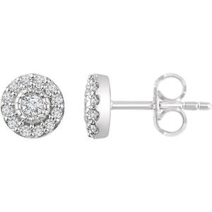 Pendientes de Oro de 10K con Corte Halo Milgrain y Diamantes Naturales - Product Image 2