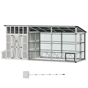 Gallinero Grande Tipo H y A para 10-15 Gallinas, Caseta Exterior con Área de Recreo, Nido, Techo Impermeable y Perchas - Product Image 1