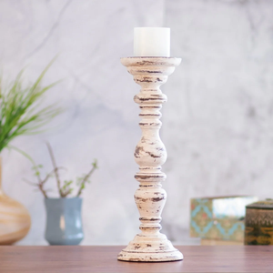 Nouveauté, vente chaude : Porte-bougie en bois de manguier antique, style artistique, pour la décoration de la maison, au prix le plus bas du marché - Product Image 1