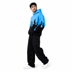 <b>Mens</b> FlameGraphic Hoodie Soft Fleece <b>Pullover</b> Streetwear Y2K Casual Winter Top Wholesale B2B US Sourcing Regular Fit 100% Cotton - Product Image 3