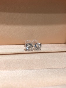 1.60ct Cushion Lab Grown Diamond Solitaire Stud <b>Earrings</b> 14K White Gold IGI Certified Wedding Minimalist Diamond Studs Jewelry - Product Image 2