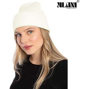 High Quality Women's for Cream <b>Slouchy</b> <b>Beanie</b> <b>Hat</b> Fashionable Woolen Cotton Autumn Beach Scene Print Free Size - Product Image 5