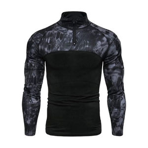 Chemise tactique à prix avantageux, motif camouflage uni, pour homme, en polyester et coton, manches longues, anti-humidité. - Product Image 6