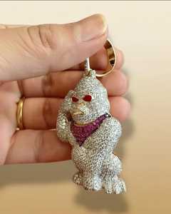 จี้เพชรโมอิสซาไนต์ VVS คุณภาพสูง ดีไซน์การ์ตูนสั่งทำพิเศษ ประดับเพชรหรูหรา เงินแท้ 925 ผ่านการทดสอบเพชร จี้ฮิปฮอปสำหรับผู้ชาย - Product Image 4