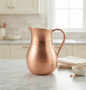 Pichet à eau personnalisé fini, vente en gros, carafe en cuivre classique fini, carafe en cuivre métallique poli brillant à bas prix - Product Image 2