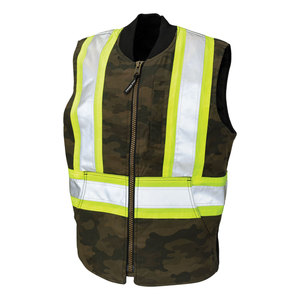 Hi Vis Construction Heavy Duty Sleeveless Safety Vest Reflective Security Clothing <b>Worker</b> Camo Printing Vest <b>Jackets</b> - Product Image 5