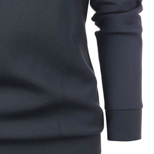Sweat-shirt à capuche col montant pour homme, coupe ajustée, en molleton, avec logo personnalisé, fermeture éclair asymétrique boutonnée, style streetwear, vente en gros - Product Image 4