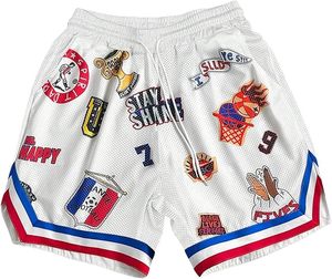Pantalones Cortos Blancos con Estampado de Campeones de Baloncesto, Ropa Deportiva Ligera y Transpirable, Informal, para Verano, Gimnasio, Entrenamiento, Ajuste Cómodo - Product Image 5