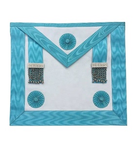 Conjunto de Regalia Inglesa UAA Master Mason Craft de Lujo Personalizado, Delantal Cuadrado de Cuero y Tela Duradero, Collar de Seda Bordado a Mano - Product Image 5