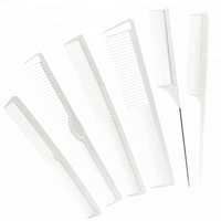 Ensemble de 6 peignes professionnels en plastique pour la coupe de cheveux avec étui, kit d'outils de salon de coiffure, résistant à l'eau, léger