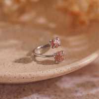 Bague en argent sterling 925 de qualité supérieure avec double pierre précieuse naturelle, pour un usage quotidien, vente en gros de bijoux fins