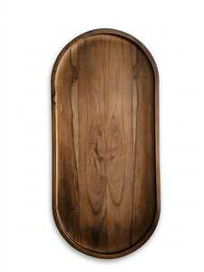 Large Ottoman Tray Breakfast tray Oval Wood Tray Teak Wood Tray Walnut Finish Natural Wood Decor Trinket Tray <b>Vanity</b> Tray <b>Table</b> - Product Image 2
