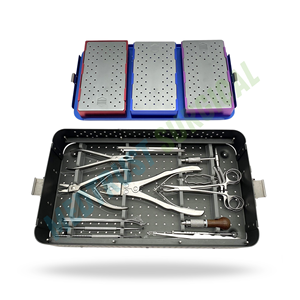 Kit d'instruments chirurgicaux orthopédiques pour plaques de blocage de petits fragments, en acier inoxydable, manuel - Product Image 4