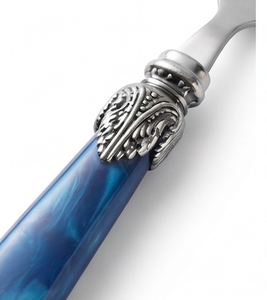 Ensemble de couverts argentés à manche bleu, élégants en acier inoxydable, pour table à manger, mariage, cuisine, fête et usage quotidien - Product Image 2