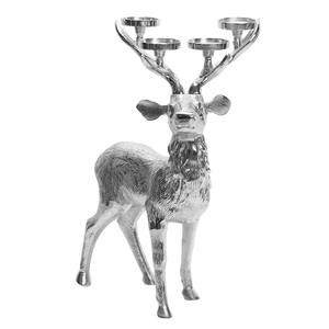 Candelabro de Lujo de Metal Plateado con Forma de Ciervo, Portavelas de 4 Luces con Astas, Elegante Figura de Reno como Centro de Mesa para Decoración Navideña - Product Image 2