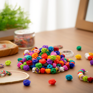 Cuentas Anidadas Envueltas en Hilo de Algodón de 10-12 mm con Centro Abierto para Joyería, Macramé y Manualidades, 200 Piezas al por Mayor - Product Image 3