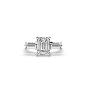 Luxury 2 Carat <b>Emerald</b> Brilliant Lab Created Diamond <b>Ring</b> 925 <b>Silver</b> Gold Unique Design Wedding Band IGI Certified - Product Image 6