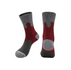 <b>Men's</b> Wool Nylon Crew <b>Socks</b> Standard Knitted Summer Breathable Solid Red Gray <b>Sports</b> <b>Socks</b> - Product Image 1