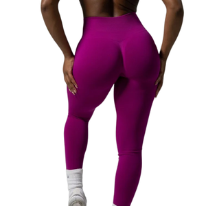 Purple Women's <b>High</b> Waist Seamless Gym Leggings Stretch Fitness Yoga Workout Running Squat Proof Compression Activewear Pants - Product Image 2
