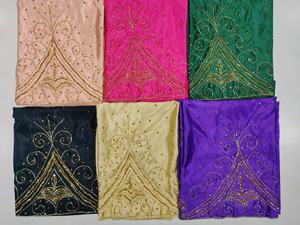 Nueva llegada, tela de satén Gorgura somalí de lujo de primera calidad con pedrería y bordados para ropa de boda somalí. - Product Image 5