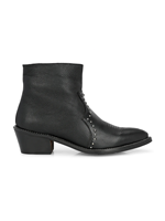 Bottines à fermeture éclair en cuir véritable marron style western pour femme, automne été, élégantes et durables