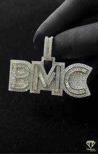 Pendentif personnalisé « BMC » en lettres, collier hip-hop glacé, couleur or ou argent, bijou personnalisé, cadeau - Product Image 5