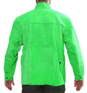 Veste en cuir fendu de qualité supérieure, résistante à la chaleur et au feu, vêtement de sécurité industriel pour soudeurs, en vente - Product Image 4